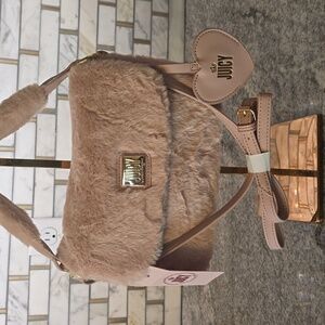 Juicy Couture "Luxadelic" Pink Faux Fur Flap Crossbody